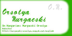 orsolya murgacski business card